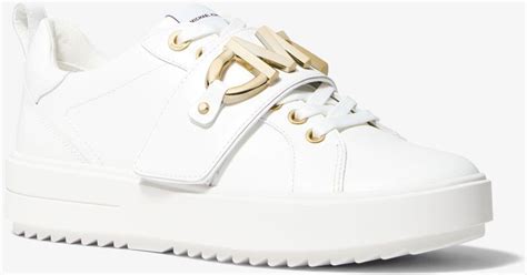 michael michael kors emmett leather sneaker|emmett sneaker logo.